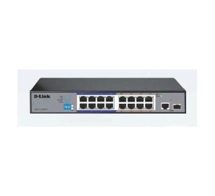 D-Link DES-F1016P-E/B 16-port Fast Ethernet Unmanaged Long Range 250m PoE+ Surveillance Switch with 16 PoE ports DES-F1016P-E/B